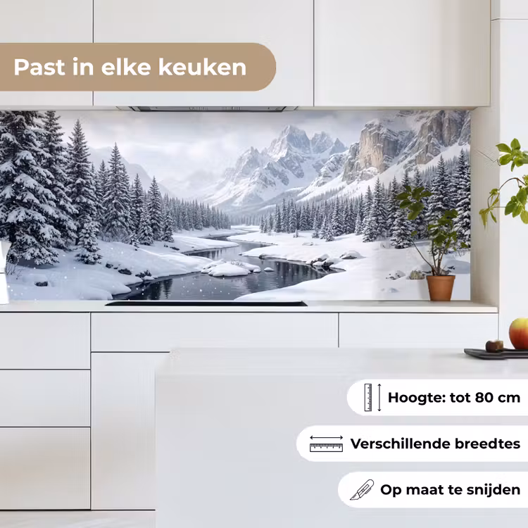 Sneeuwlandschap - Bergen - Rivier - Winter keuken achterwand 2 middel -sfeer4_NL