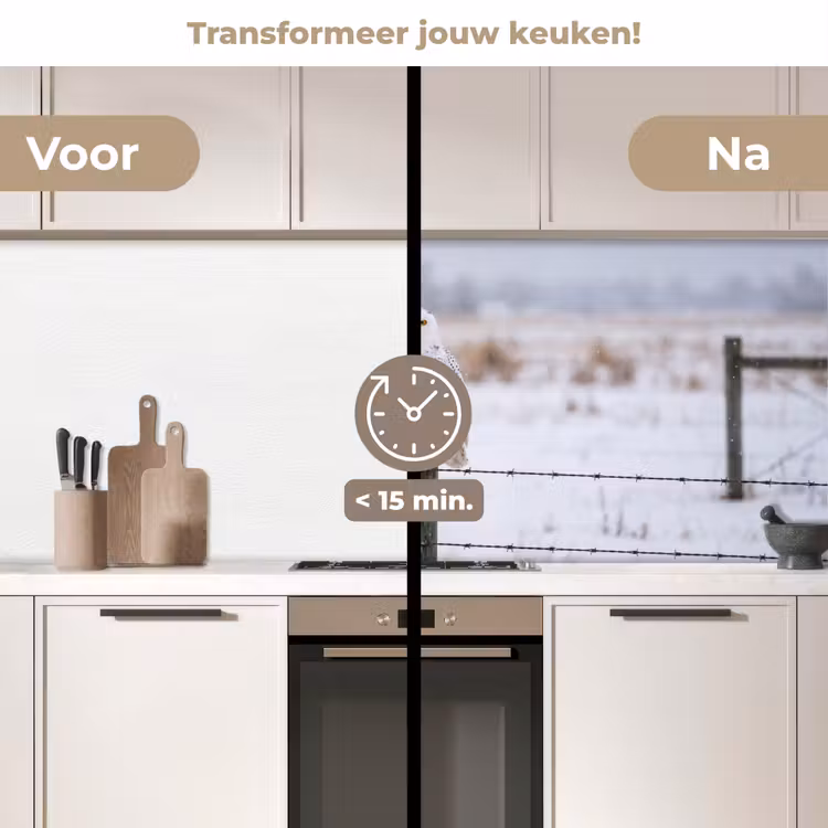 Sneeuwuil - Hek - Sneeuw - Wit keuken achterwand 2 middel -voor-na2_NL