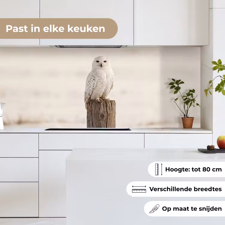 Sneeuwuil - Paal - Winter - Portret - Majestueus keuken achterwand 2 middel -sfeer4_NL