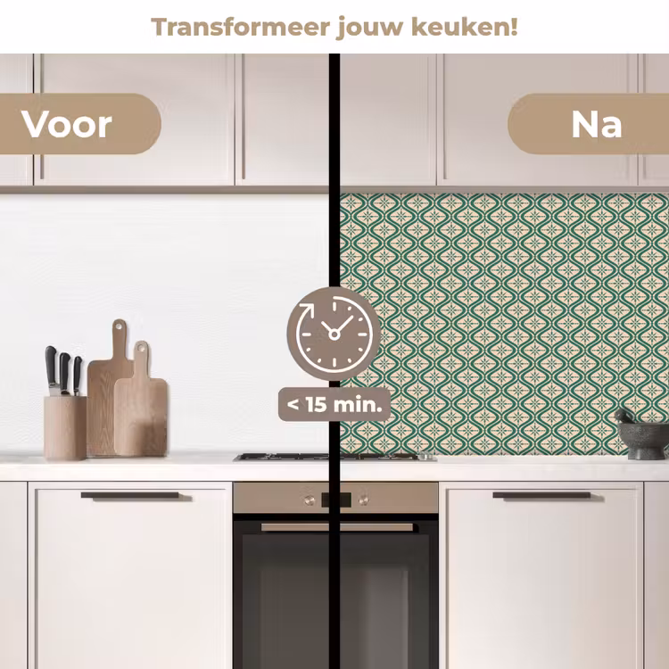Sneeuwvlok - Winter - Vintage - Patroon - Kerst keuken achterwand 2 middel 871 -voor-na2_NL