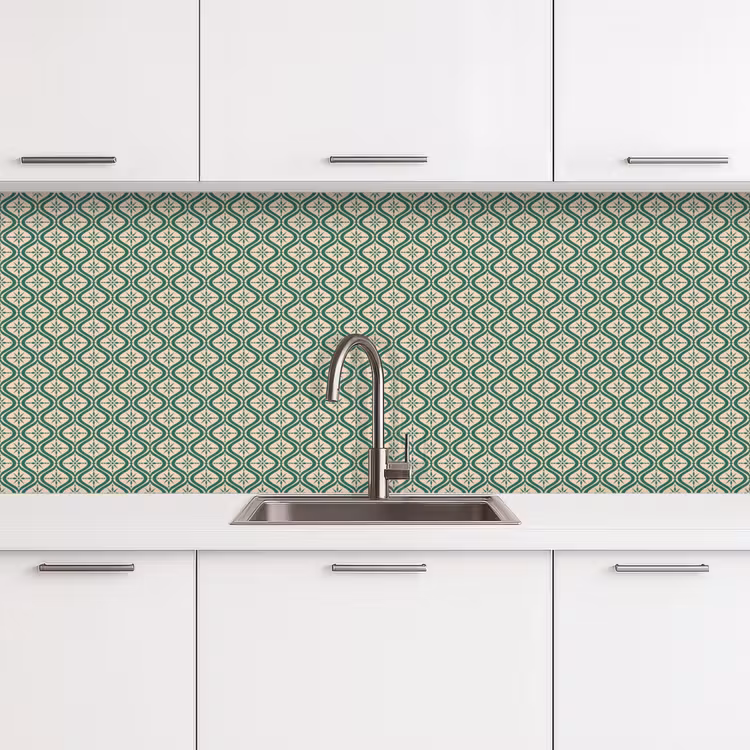 Sneeuwvlok - Winter - Vintage - Patroon - Kerst keuken achterwand 2 middel 871 -3d