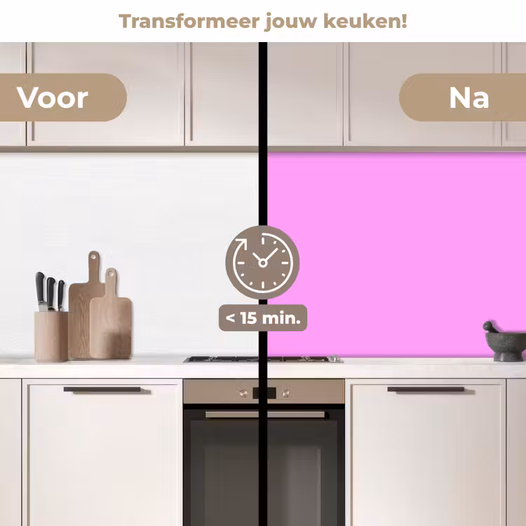 Soft - Lavender - Roze keuken achterwand 2 middel 871 -voor-na2_NL