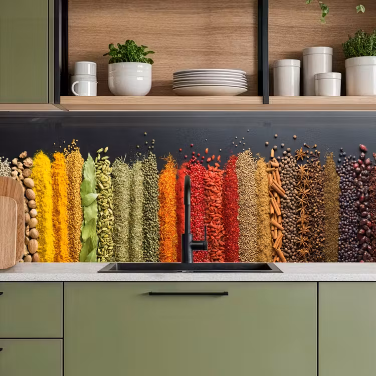 Specerijen - Kruiden - Banen - Regenboog keuken achterwand 2 middel -sfeer3