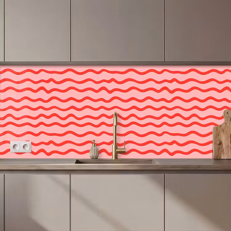 Speels - Patroon - Rood keuken achterwand 2 middel 871 zz_3dshopping