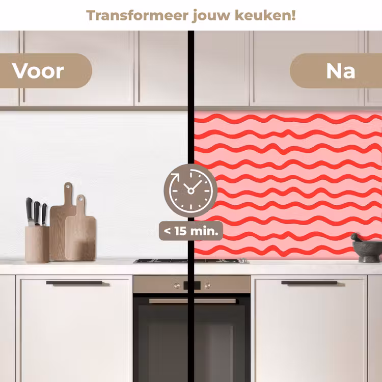 Speels - Patroon - Rood keuken achterwand 2 middel 871 -voor-na2_NL