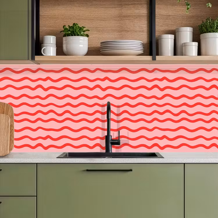Speels - Patroon - Rood keuken achterwand 2 middel 871 -sfeer3