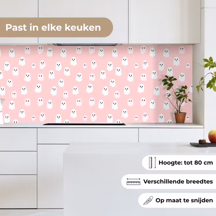 Spookjes - Patroon - Roze keuken achterwand 2 middel 871 -sfeer4_NL
