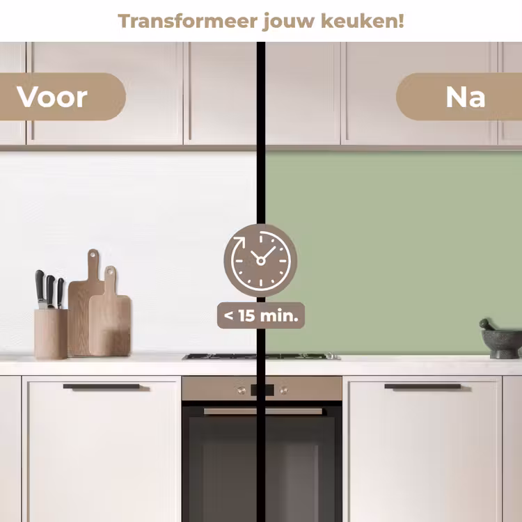 Spring - Sprint - Groen keuken achterwand 2 middel 871 -voor-na2_NL