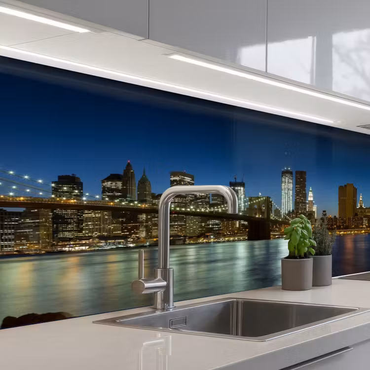 Stadslichten - Avond - Skyline - Brug keuken achterwand 2 middel -3d_schuin
