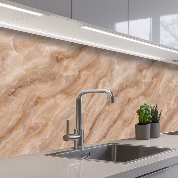 Steen - Ader - Natuur - Modern - Beige keuken achterwand 2 middel -3d_schuin