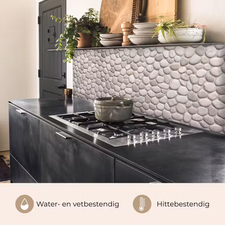Steen - Kiezel - Natuur - Minimalistisch - Beige keuken achterwand 2 middel -usp_NL