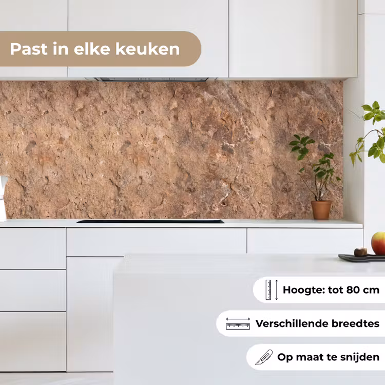 Steen - Natuur - Textuur - Abstract - Bruin keuken achterwand 2 middel -sfeer4_NL