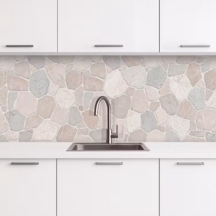Steen - Patroon - Textuur - Beige keuken achterwand 2 middel -3d