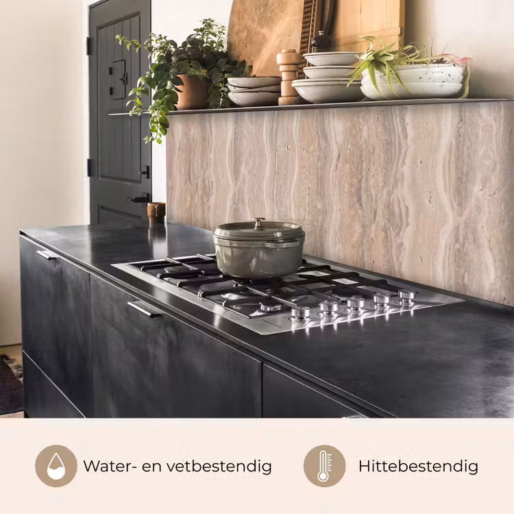 Steen - Patroon - Textuur - Natuurlijk - Beige keuken achterwand 2 middel -usp_NL