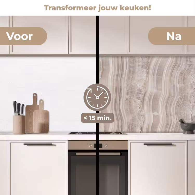 Steen - Textuur - Abstract - Beige - Wit keuken achterwand 2 middel -voor-na2_NL