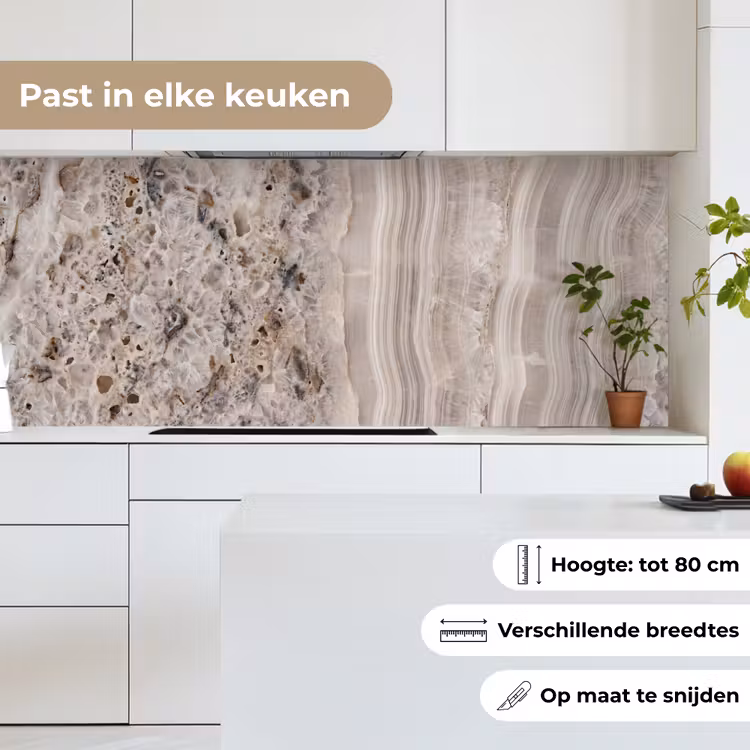 Steen - Textuur - Abstract - Beige - Wit keuken achterwand 2 middel -sfeer4_NL