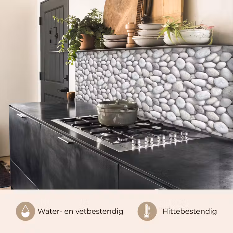 Steentjes - Grijs - Ovaal keuken achterwand 2 middel 871 -usp_NL
