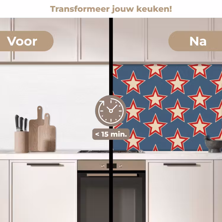 Ster - Klassiek - Blauw keuken achterwand 2 middel 871 -voor-na2_NL