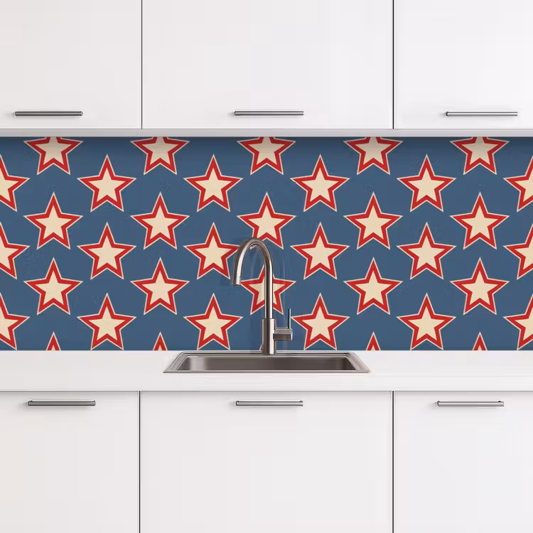 Ster - Klassiek - Blauw keuken achterwand 2 middel 871 -3d