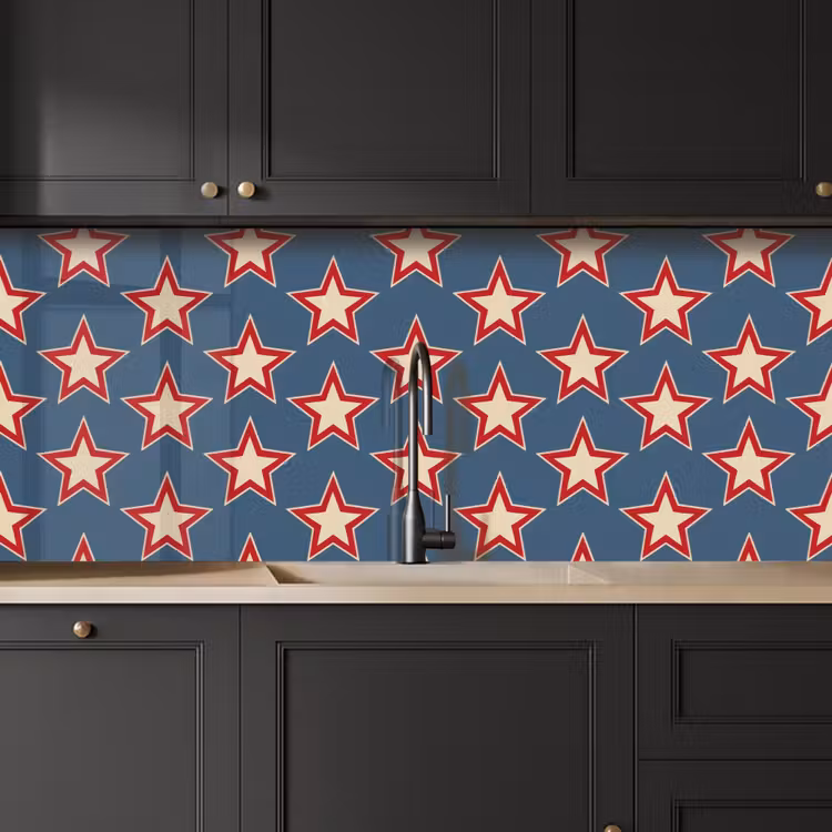 Ster - Klassiek - Blauw keuken achterwand 2 middel 871 -sfeer1