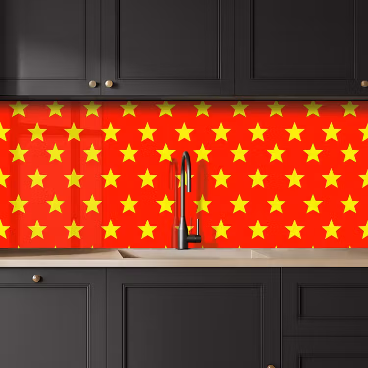 Ster - Patroon - Geel keuken achterwand 2 middel 871 -sfeer1