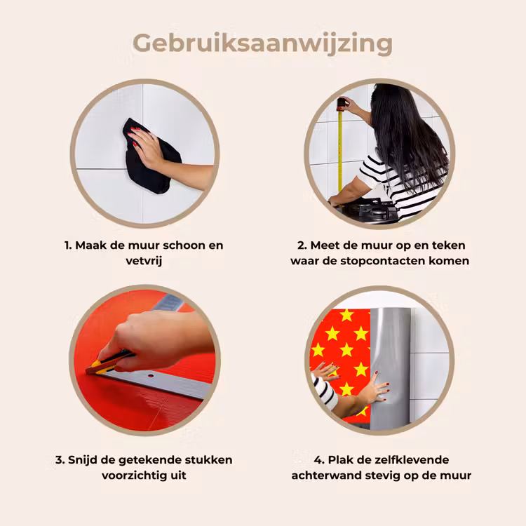 Ster - Patroon - Geel keuken achterwand 2 middel 871 -gebruiksaanwijzing_NL