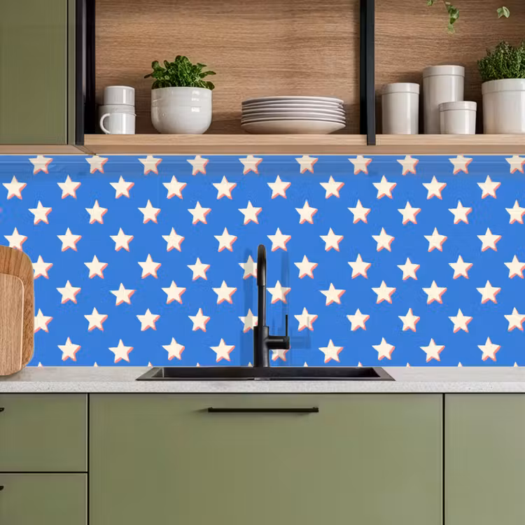 Sterren - Patroon - Blauw keuken achterwand 2 middel 871 -sfeer3