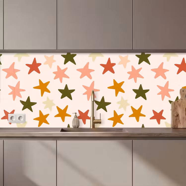 Sterren - Patroon - Kleurrijk keuken achterwand 2 middel 871 zz_3dshopping