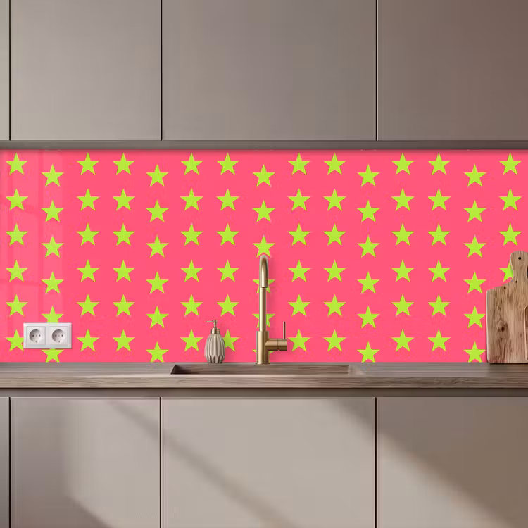 Sterren - Patroon - Roze keuken achterwand 2 middel 871 zz_3dshopping