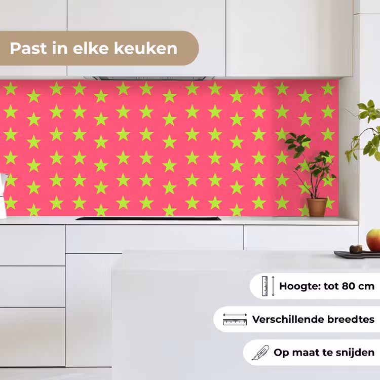 Sterren - Patroon - Roze keuken achterwand 2 middel 871 -sfeer4_NL