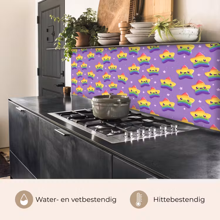 Sterren - Regenboog - Paars keuken achterwand 2 middel 871 -usp_NL