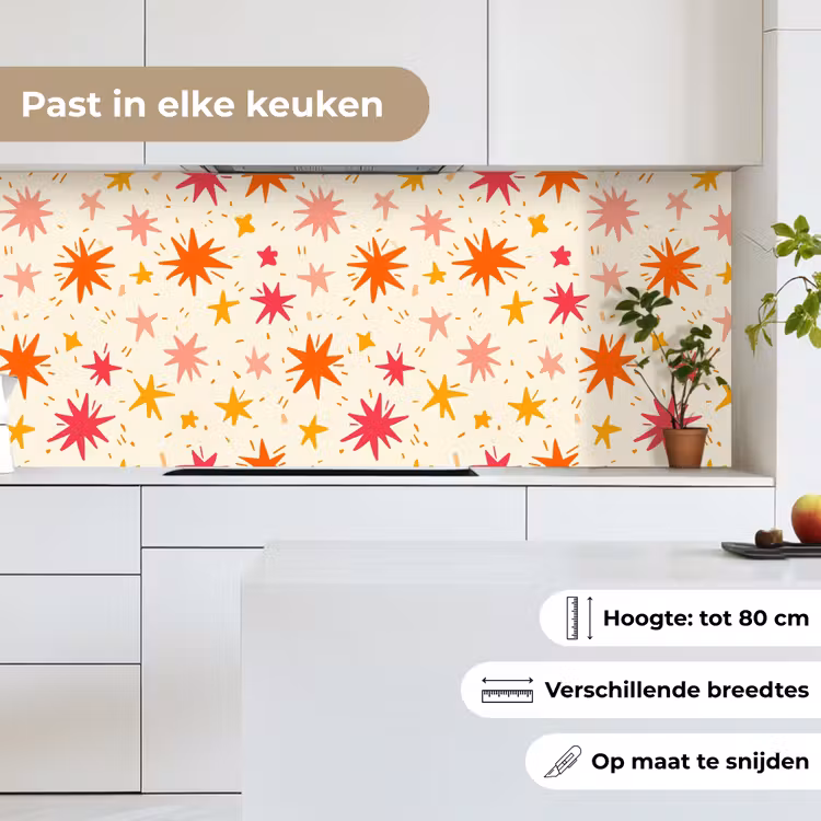 Sterren - Speels - Kleurrijk keuken achterwand 2 middel 871 -sfeer4_NL
