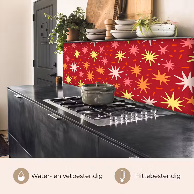 Sterren - Speels - Rood keuken achterwand 2 middel 871 -usp_NL