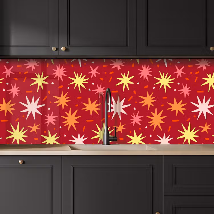 Sterren - Speels - Rood keuken achterwand 2 middel 871 -sfeer1