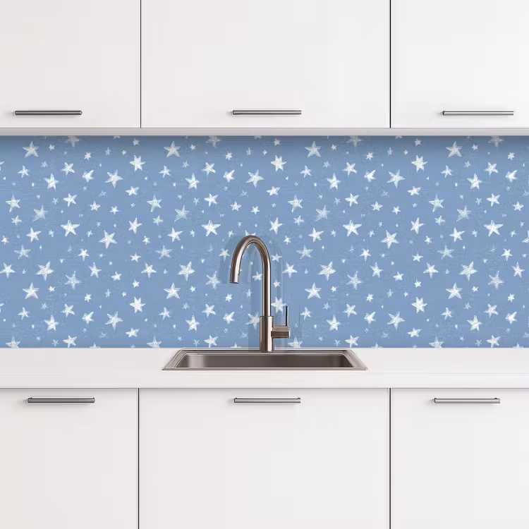 Sterretjes - Patroon - Blauw keuken achterwand 2 middel 871 -3d