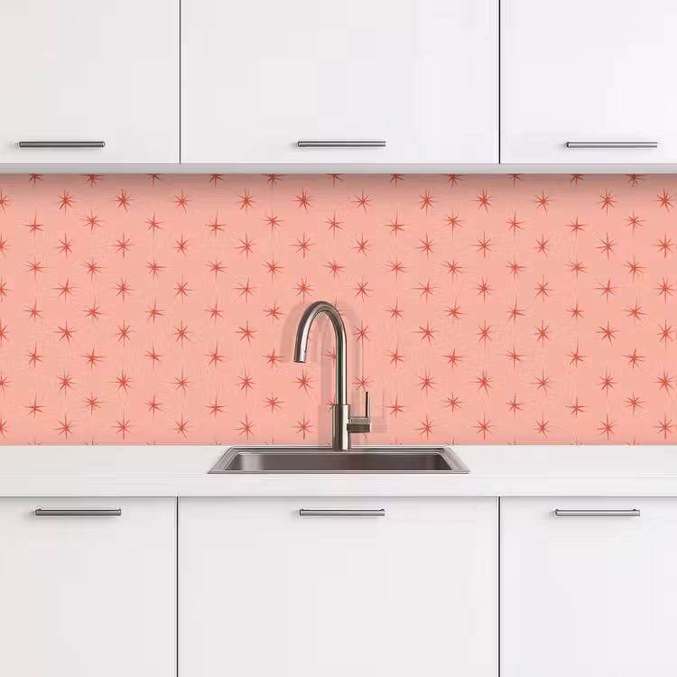 Sterretjes - Patroon - Oranje keuken achterwand 2 middel 871 -3d
