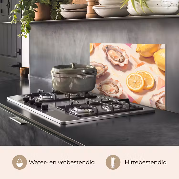 Stilleven - Citroenen - Oesters - Abstract - Oranje keuken achterwand spatscherm klein -usp_NL