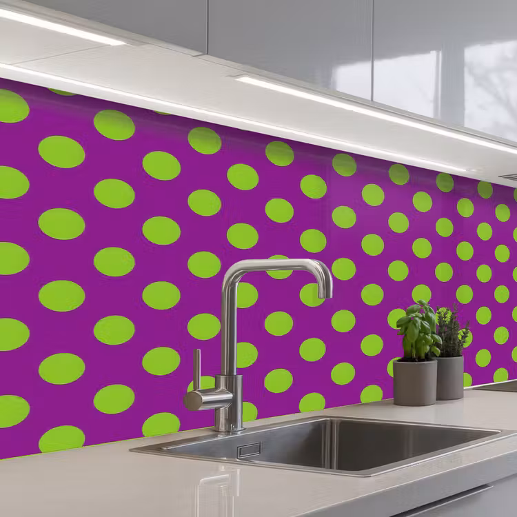 Stippen - Klassiek - Groen keuken achterwand 2 middel 871 -3d_schuin