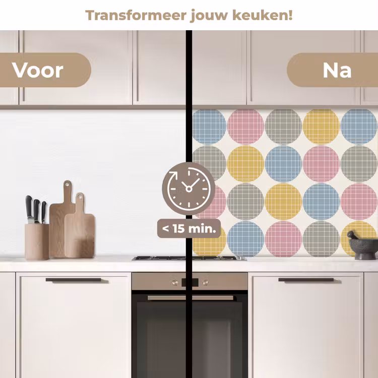 Stippen - Lijn - Patroon keuken achterwand 2 middel 871 -voor-na2_NL