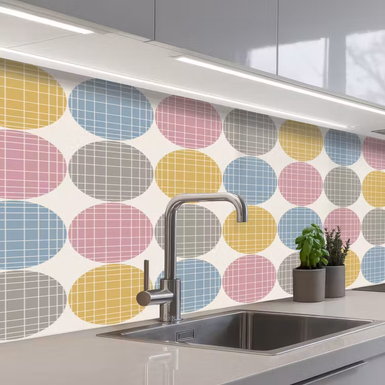 Stippen - Lijn - Patroon keuken achterwand 2 middel 871 -3d_schuin