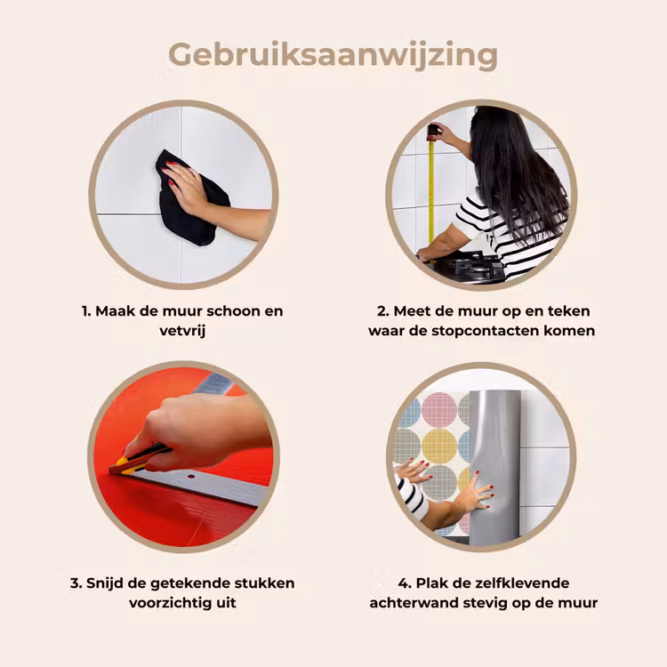 Stippen - Lijn - Patroon keuken achterwand 2 middel 871 -gebruiksaanwijzing_NL