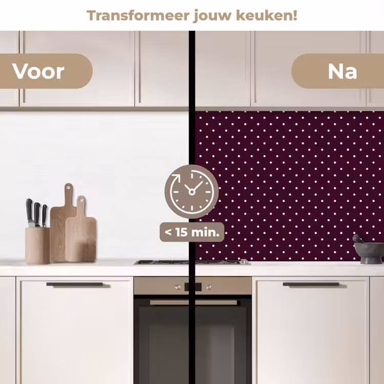 Stippen - Modern - Paars keuken achterwand 2 middel 871 -voor-na2_NL