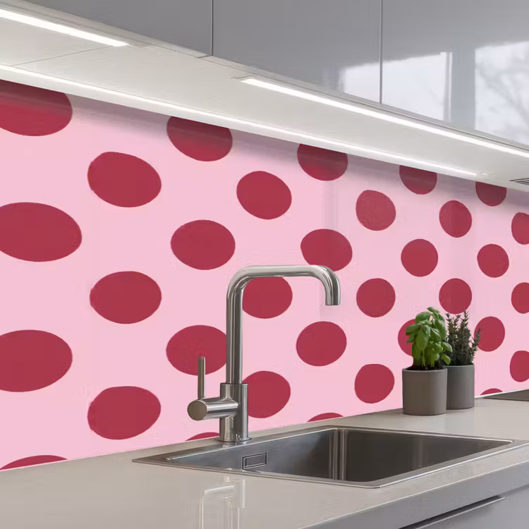 Stippen - Patroon - Bordeaux keuken achterwand 2 middel 871 -3d_schuin