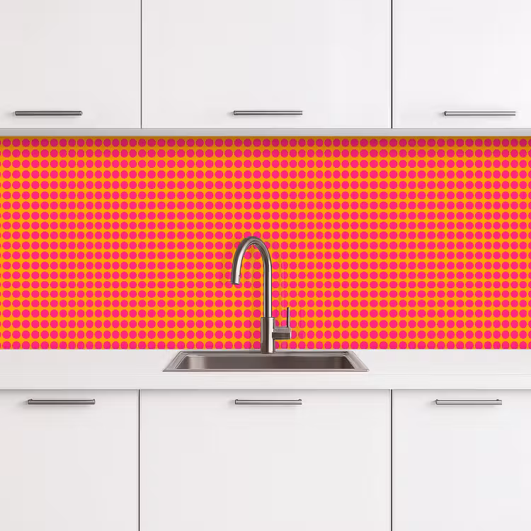 Stippen - Patroon - Oranje keuken achterwand 2 middel 871 -3d