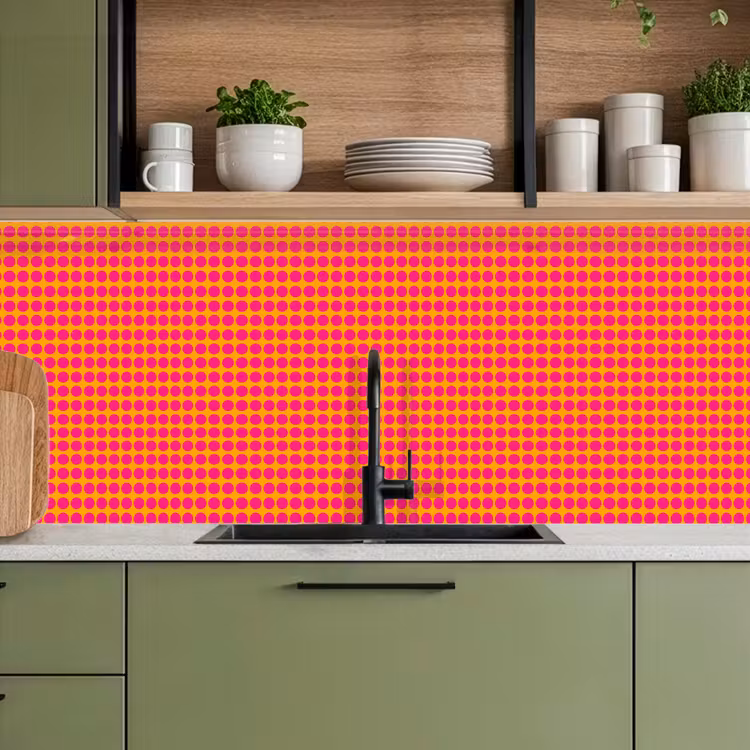 Stippen - Patroon - Oranje keuken achterwand 2 middel 871 -sfeer3