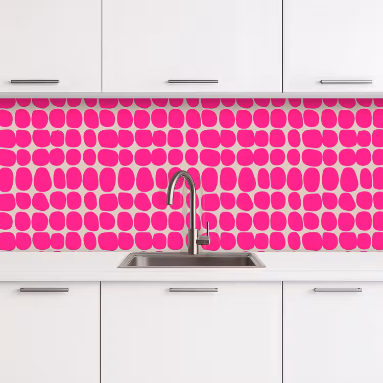 Stippen - Patroon - Roze keuken achterwand 2 middel 871 -3d