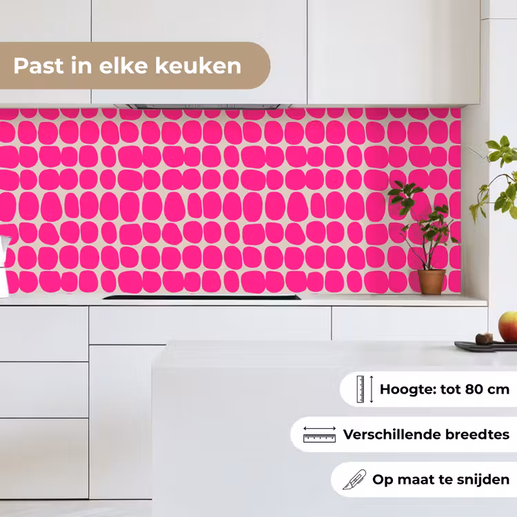 Stippen - Patroon - Roze keuken achterwand 2 middel 871 -sfeer4_NL