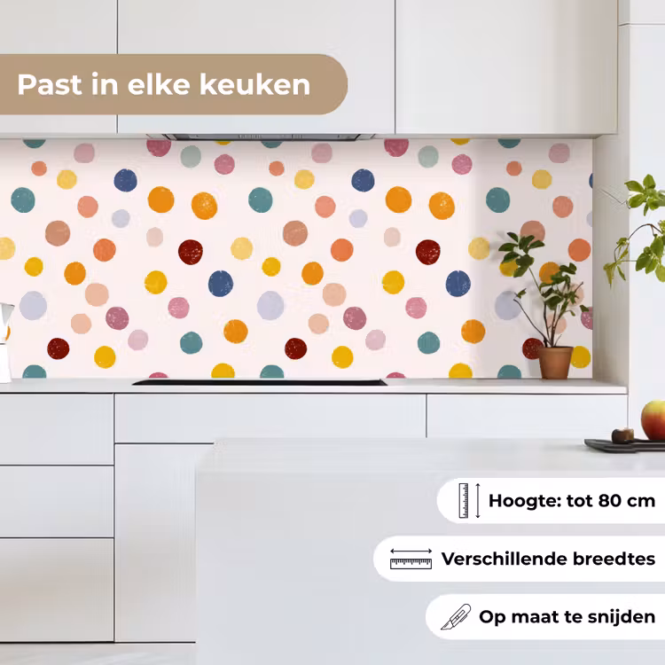 Stippen - Subtiel - Kleurrijk keuken achterwand 2 middel 871 -sfeer4_NL