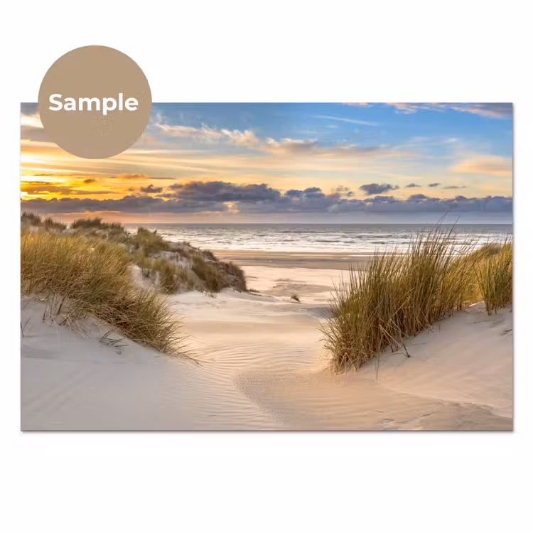 Strand - Duin - Gras - Zonsondergang - Zee keuken achterwand sample klein -3d