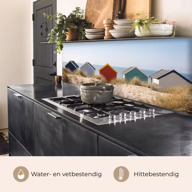 Strand - Huisjes - Kleurrijk - Duinen keuken achterwand 2 middel -usp_NL